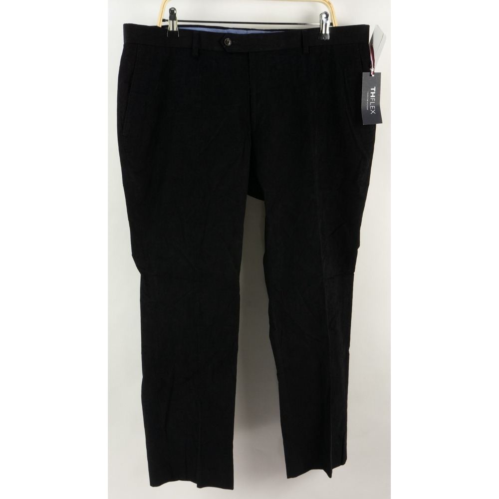 $95 Tommy Hilfiger Hall Modern-Fit Stretch Corduroy Pants Men's 40 x 29 Black